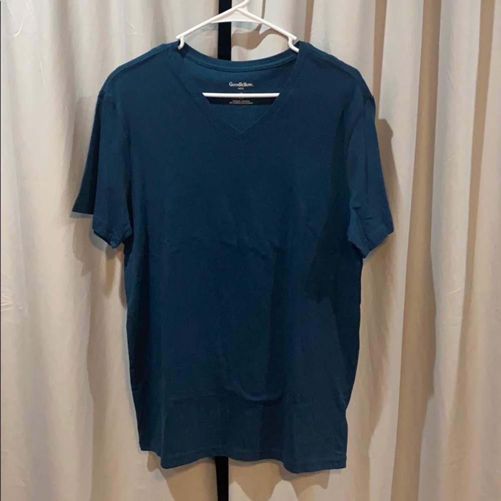 Blue v neck shirt